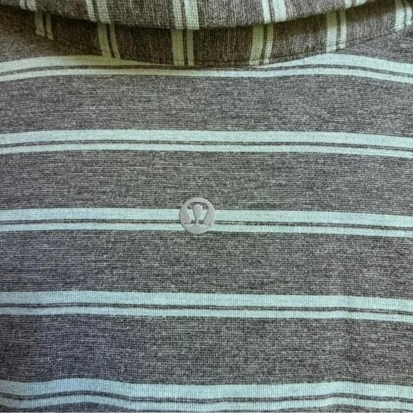 Lululemon Evolution Polo Shirt Gray Striped Short Sleeve Size S - Picture 5 of 5